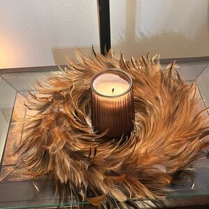 Decorative  Brown Feather Wreath